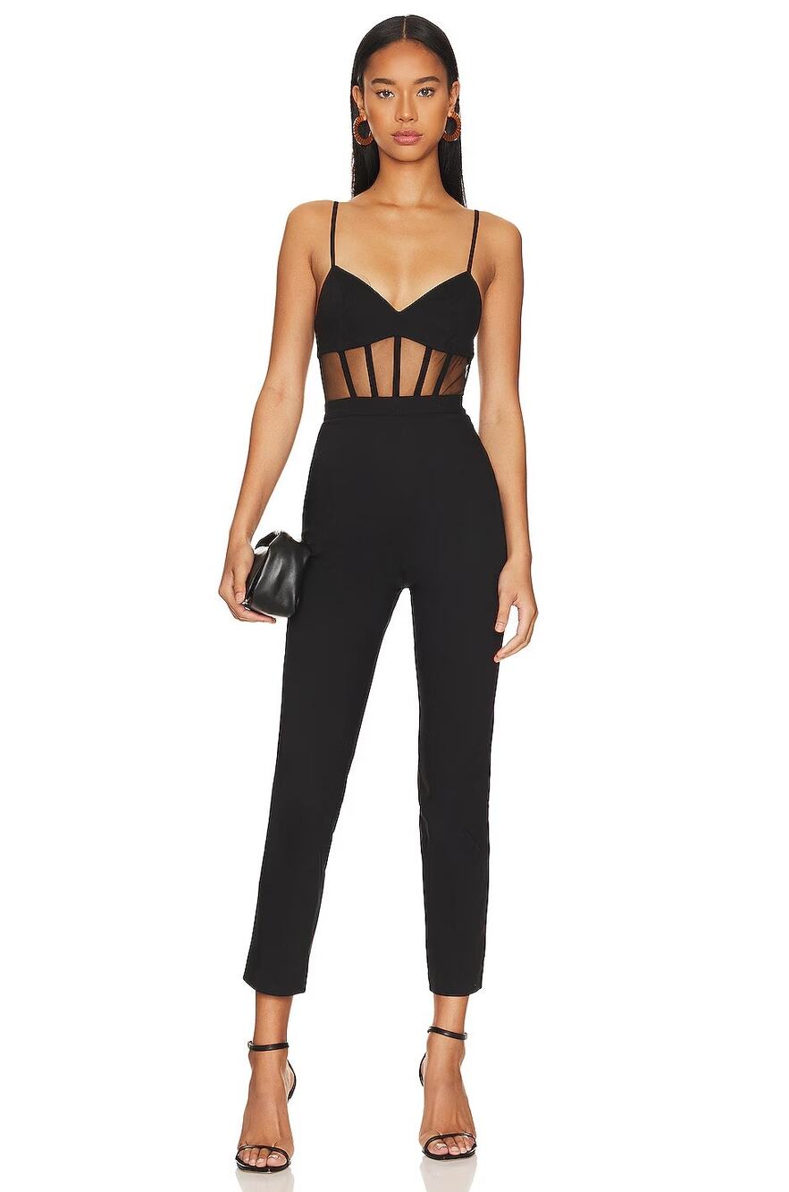 NBD Bianna Jumpsuit Mesh Boned Casual Evening Party Cocktail Hoco NYE XXS